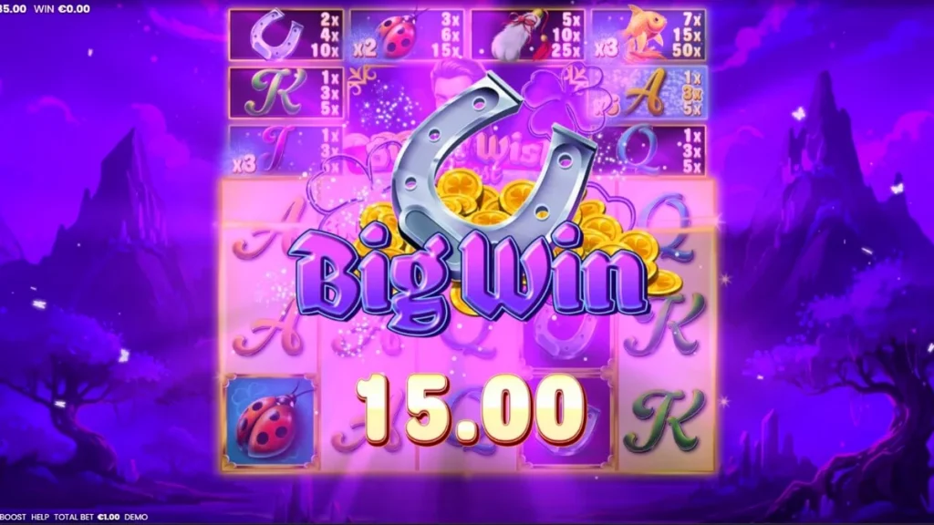 Tampilan visual slot Super Wish Boost dengan tema fantasi magis
