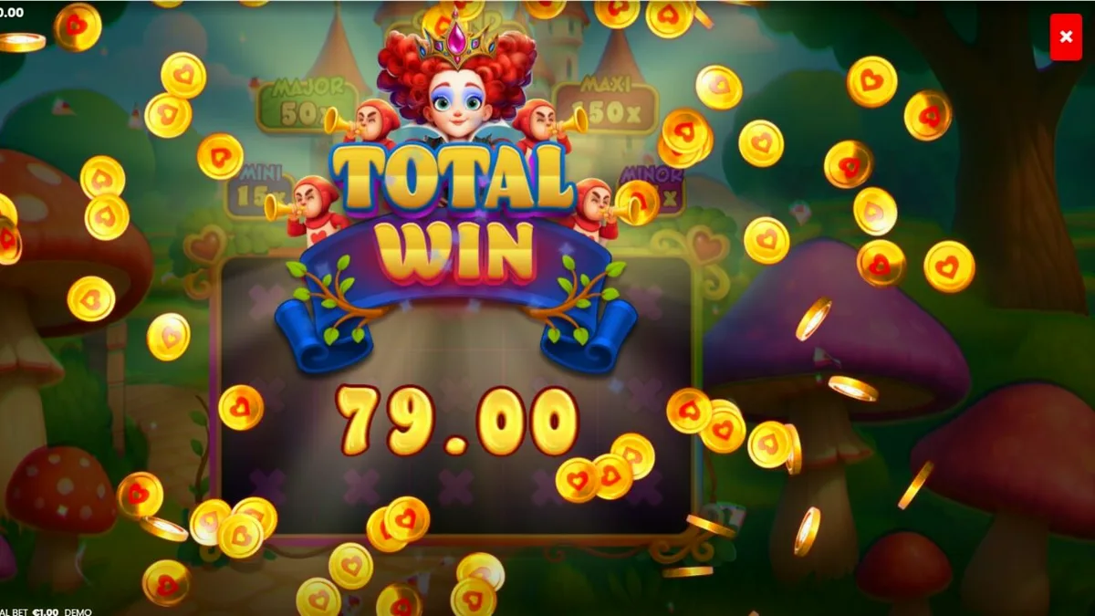 Tampilan visual slot Alice in Cashland dengan elemen Wonderland yang memukau